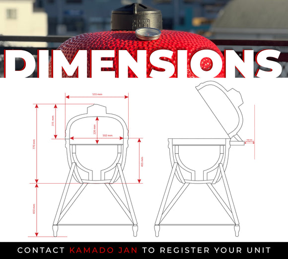 Image of a KAMADO JAN LARGE RED 21" 2