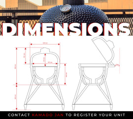 Image of a KAMADO JAN X-LARGE BLACK 25" 2