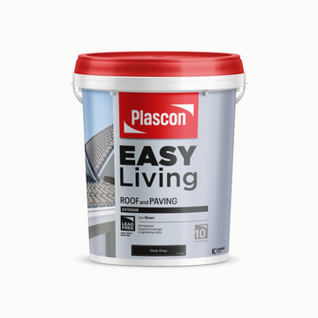 Plascon Easy Living roof and paving paint container on a white background