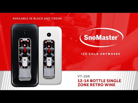 SnoMaster 14 Bottle Single Zone Retro Wine Cooler Black VT-19RB - 0