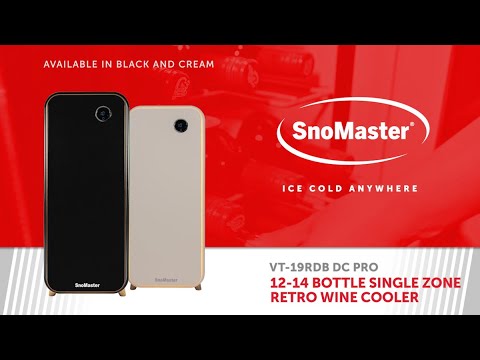SnoMaster Retro Wine Cooler 14 Bottle Solid Door Single Zone Black - 0