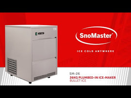 SnoMaster 26Kg-24Hr Plumbed-In Bullet Type Ice-Maker SM-26 - 0