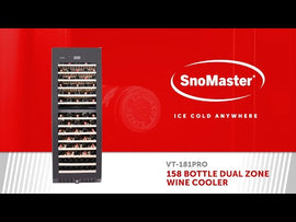 SnoMaster Dual Zone Wine Cooler 158 Bottle Pro Series VT-181PRO - 0