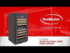 SnoMaster Wine Cooler 78 Bottle Pro Series Dual Zone VT-94PRO - 0