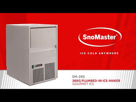 SnoMaster Ice-Maker 26Kg-24Hr Plumbed-In Gourmet Type SM-26S - 0