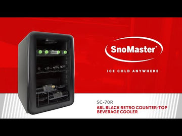 SnoMaster Beverage Cooler 68L Counter-Top Retro Black SC-70R - 0