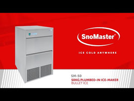 SnoMaster Ice-Maker 50Kg-24Hr Plumbed-In Bullet Type SM-50 - 0