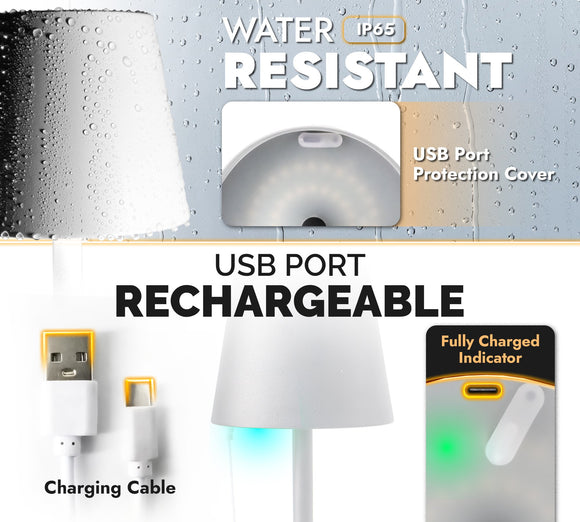 Image of a CASA CALORE Roma Rechargeable LED Table Lamp - White 2