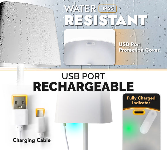 Image of a CASA CALORE Venezia Rechargeable LED Table Lamp - White 2