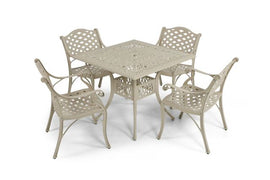 Anray 4 Seater Lattice with 90cm Patio Table Set SQUARE - Sand Beige